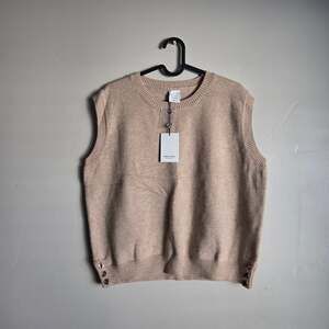 NWT Frey by Short Story Beige Knit Crewneck Sweater Petite Minimalist SZ XLP